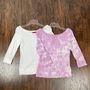 Mossimo Boat Neck Tee TWO Pack Mid Sleeve T-Shirts Cotton Soft Pastel Women’s S